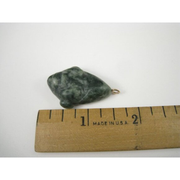 Carved Green Jade Face Head Figure Pendant - Picture 7 of 8